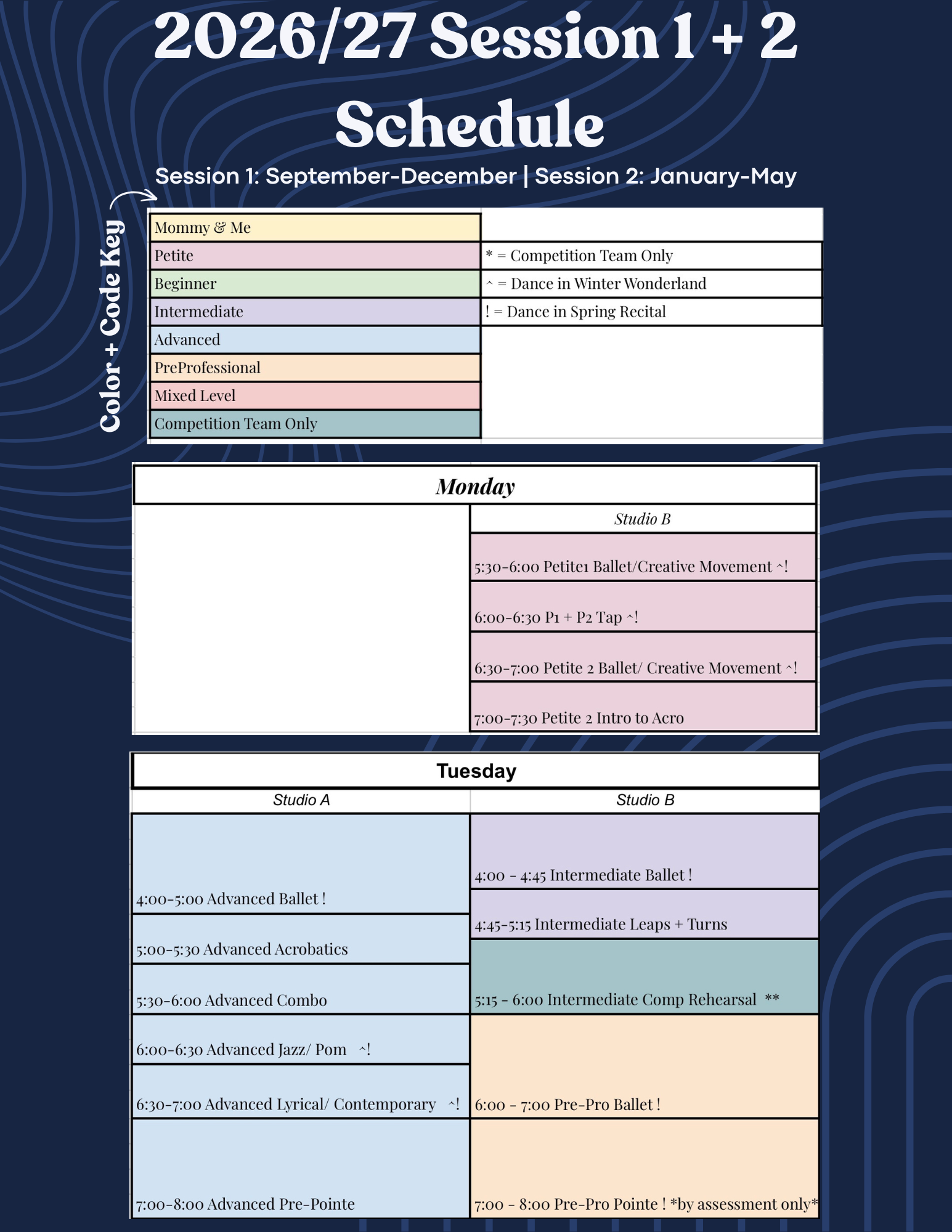202627 Session 1 + 2 Schedule